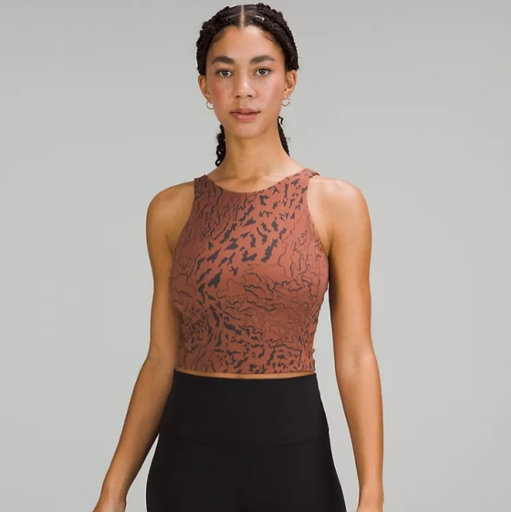 Lululemon AlignTM High-Neck TankTop,Size4 30-32", Ancient Copper Granite Grey,